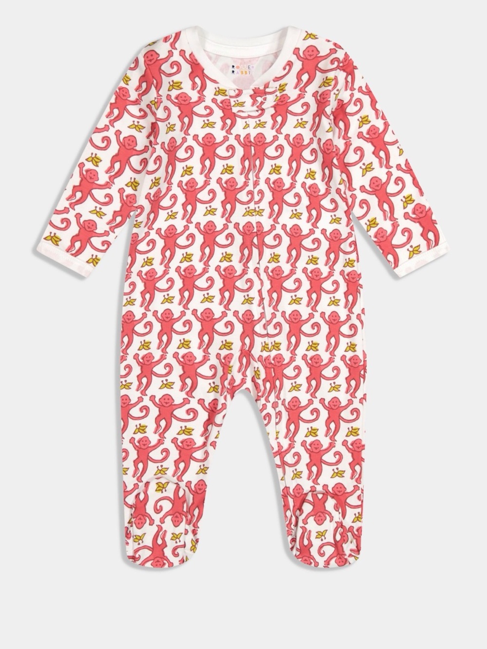 Roller Rabbit Footie — Pink Monkey Print